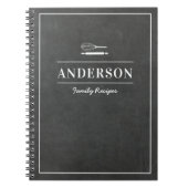 素朴カルボパーソナライズされたードファミリーレシピ本 ノートブック (正面)