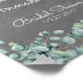 素朴カルボードユーカリブライダルシャワー歓迎 ポスター (角)