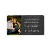 素朴カルボ結婚ード写真差出人住所 ラベル (正面)