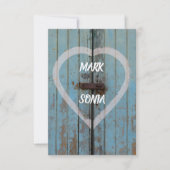 素朴カントリーバードドア婚約パーティ 招待状 (正面)