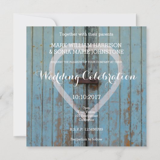 素朴カントリーバードドア結婚式招待状 招待状 (裏面)