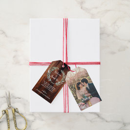 素朴カントリーバーンウッドフォト結婚ズ歓迎バッグ ギフトタグ