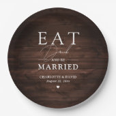 素朴カントリーバ食べンウッドドリンクとビー結婚したズ ペーパープレート (正面)