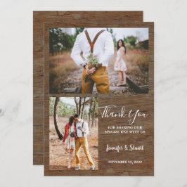 素朴カントリー納屋の木の写真ありがとう結婚さん 招待状