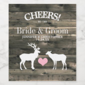 素朴カントリー・バック結婚ズ ワインラベル (シングルラベル)