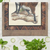 素朴キツネの木の幹へのステップ キッチンタオル (折り畳み)