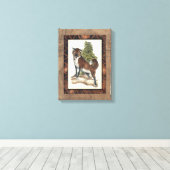 素朴キツネの木の幹へのステップ キャンバスプリント (インサイチュ (ウッドフロア))