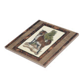 素朴キツネの木の幹へのステップ タイル (側面)