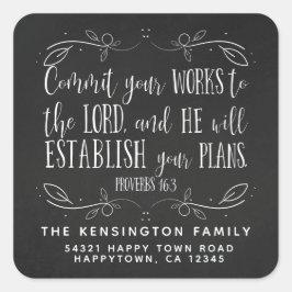 素朴キリスト教聖書聖句シャルボードの住所 スクエアシール