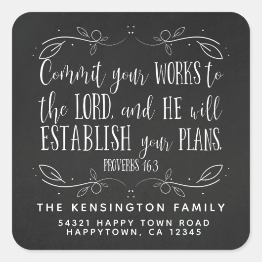 素朴キリスト教聖書聖句シャルボードの住所 スクエアシール (正面)