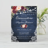 素朴キンセアニェラブルーウッドブルゴーニュフローラ 招待状 (スタンド正面)