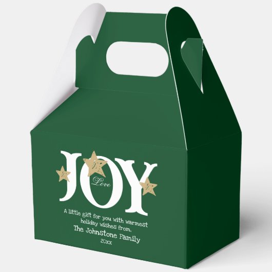 素朴ギフトのためにあなたシックなスクリプトかわいい緑の休日 フェイバーボックス (正面)