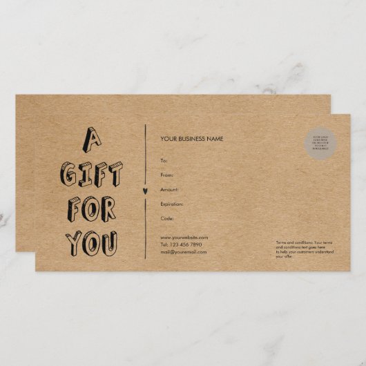 素朴ギフト券を買う (正面/裏面)