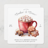 素朴クッキー&ココアホリデーパーティー招待状 招待状 (正面/裏面)