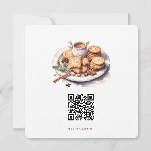 素朴クッキー&ココアホリデーパーティー招待状 招待状 (裏面)