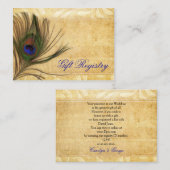 素朴クッ結婚ク・フェザーのギフト登録 エンクロージャーカード (正面/裏面)