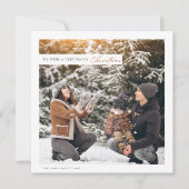 素朴クモダンリスマスの2つの写真の正方形 シーズンカード (正面)