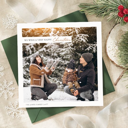 素朴クモダンリスマスの2つの写真の正方形 シーズンカード