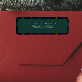 素朴クラシックタータンチェック差出人住所 ラベル