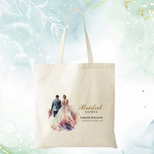 素朴クラシックボホフローラブライダルシャワー トートバッグ