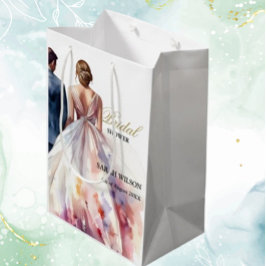 素朴クラシックボホフローラブライダルシャワー ミディアムペーパーバッグ