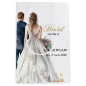 素朴クラシックボホフローラブライダルシャワー ミディアムペーパーバッグ (正面)