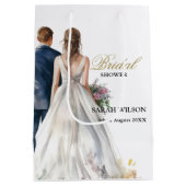 素朴クラシックボホフローラブライダルシャワー ミディアムペーパーバッグ (裏面)