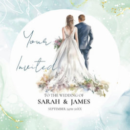 素朴クラシックボホフローラ結婚ズ ラウンドシール