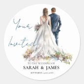 素朴クラシックボホフローラ結婚ズ ラウンドシール (正面)