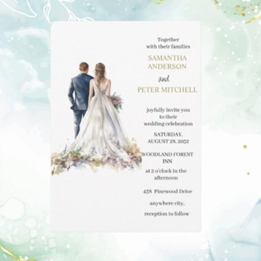 素朴クラシックボホフローラ結婚式招待状 招待状