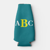 素朴クラシックモノグラムブルー ボトルクーラー (正面)