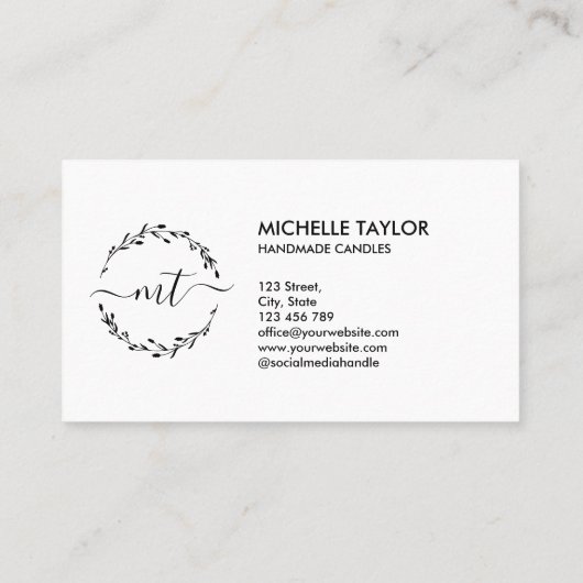 素朴クラシックラベンダーリース 名刺 (裏面)