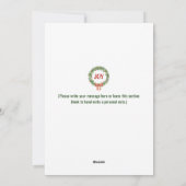 素朴クラシックリースカスタムファミリー名クリスマス シーズンカード (裏面)