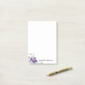 素朴クラシック紫フローラ水彩花束 ポストイット (デスク上)