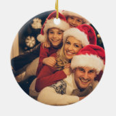 素朴クラシックRed Christmas Cookie Family写真 セラミックオーナメント (裏面)
