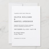 素朴クラシックTypewriter結婚の 招待状 (正面)