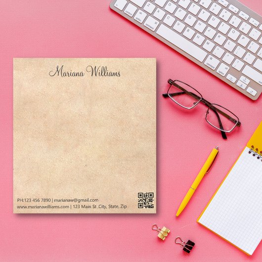 素朴クラフトミニマルqrコードトレンディー業 ノートパッド