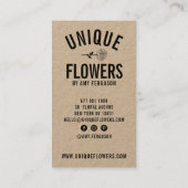 素朴クラフトモダントレンディー白黒バラ花 名刺 (裏面)