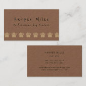 素朴クラフト紙子犬訓練者名刺 名刺 (正面/裏面)