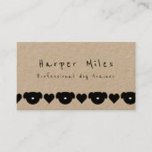 素朴クラフト紙犬トレーナー名刺 名刺 (正面)