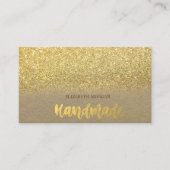 素朴クラフト、金ゴールドグリッターグラデーション 名刺 (正面)