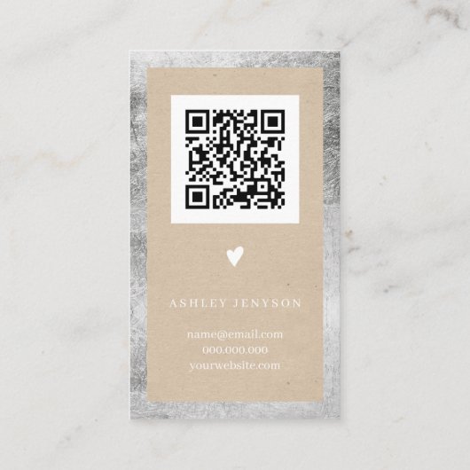 素朴クラフ銀ホワイトロゴオーダ感謝していユー 名刺 (裏面)