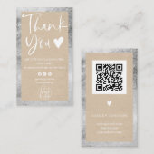 素朴クラフ銀ホワイトロゴオーダ感謝していユー 名刺 (正面/裏面)