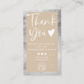 素朴クラフ銀ホワイトロゴオーダ感謝していユー 名刺 (正面)