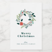 素朴クリカラフルスマスリース ワインラベル (シングルラベル)