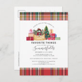 素朴クリスマスお気に入りの休暇 インビテーションポストカード (正面/裏面)