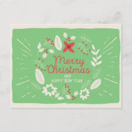 素朴クリスマスと年賀はがき ポストカード