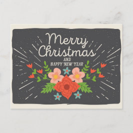 素朴クリスマスと年賀はがき ポストカード