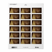 素朴クリスマスのア結婚ドレス・ツリーとリボン ラベル (フルシート)