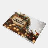素朴クリスマスのサインカスタム文字 ドアマット (アングル)